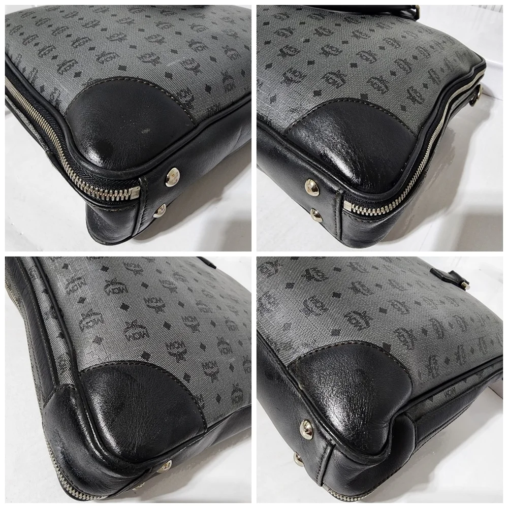 MCM Visetos Laptop Bag Grey/Black
